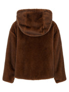 Herno Faux Fur Bomber Jacket Brown, view 2