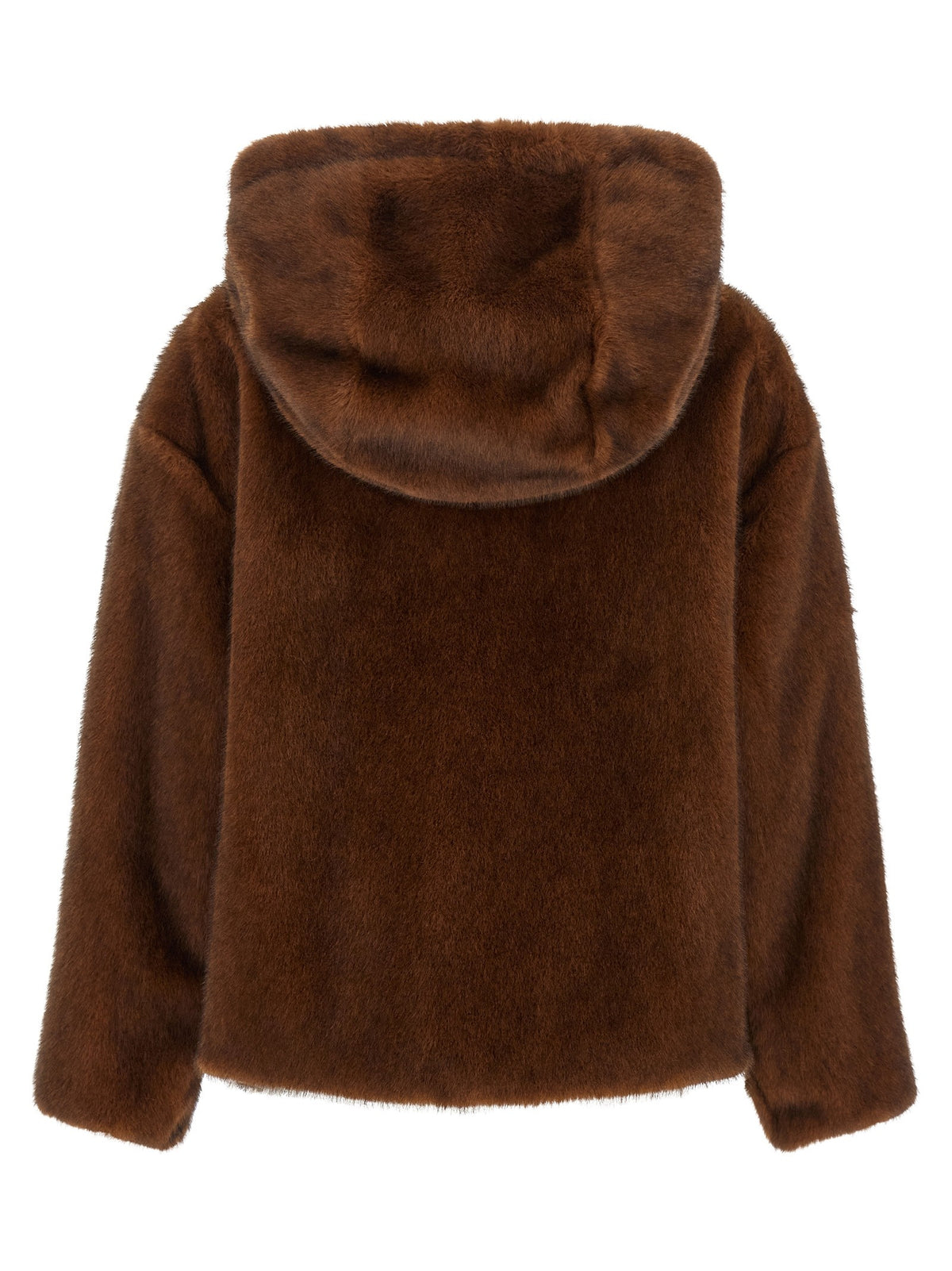 Herno Faux Fur Bomber Jacket Brown, view 2