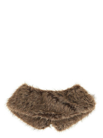 Parosh Faux Fur Collar Brown