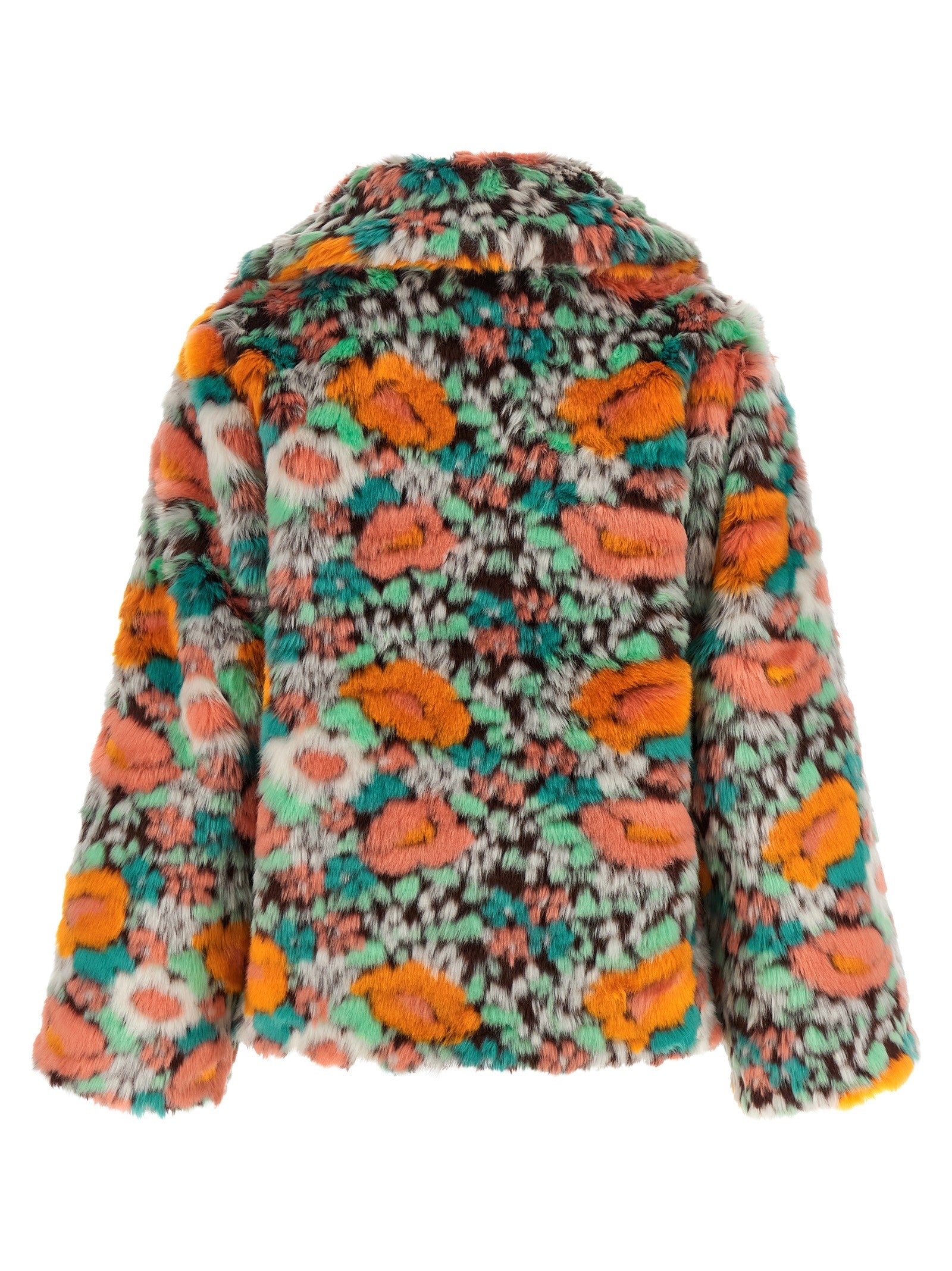 FARM Rio Faux Fur Floral Pattern Gold