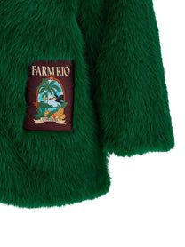 FARM Rio Faux Fur Graphic Patch Green