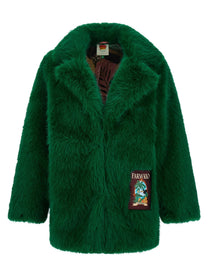 FARM Rio Faux Fur Graphic Patch Green