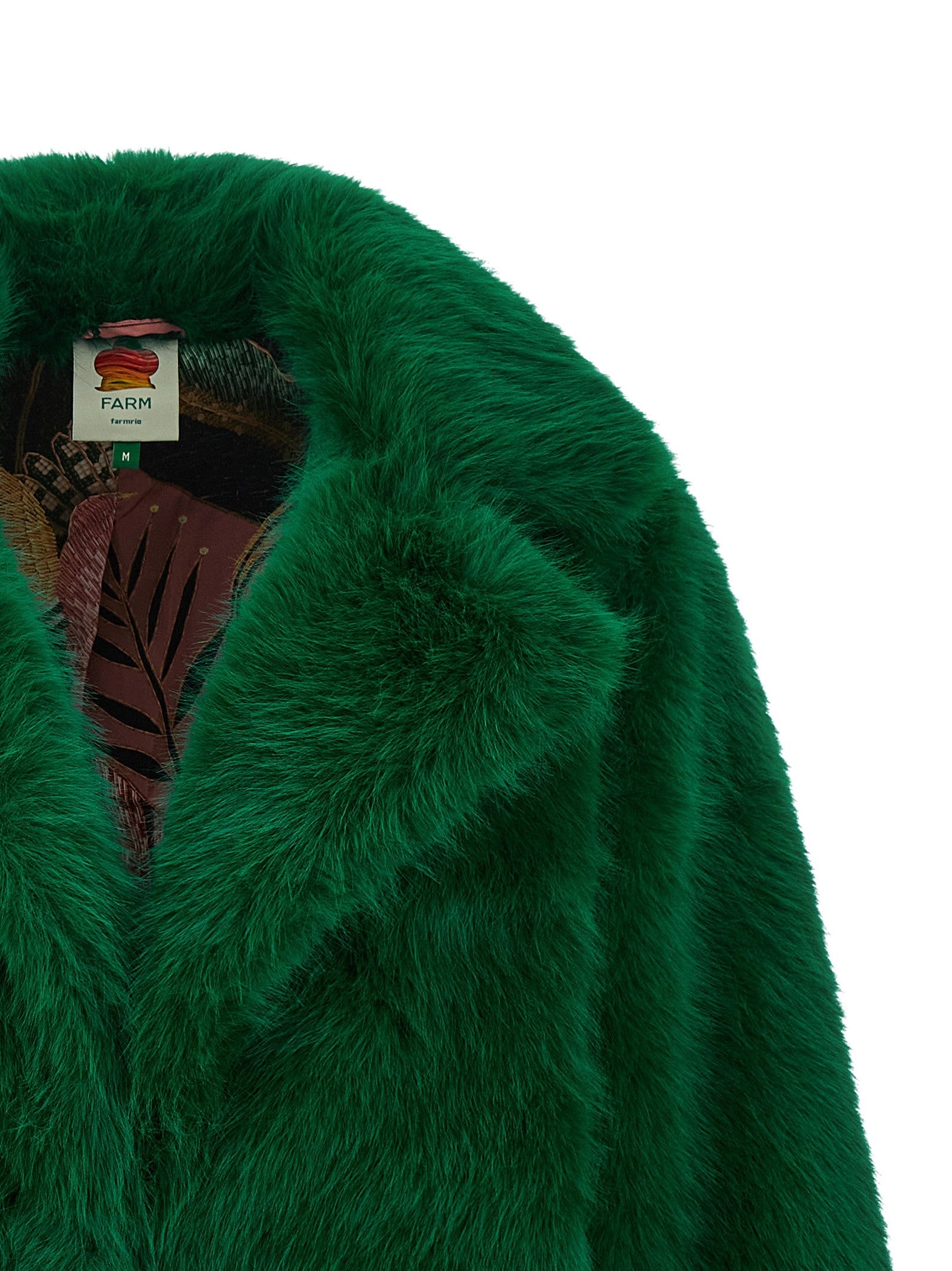 FARM Rio Faux Fur Graphic Patch Green