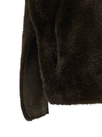LOU ANDREA Faux Fur Vest Brown