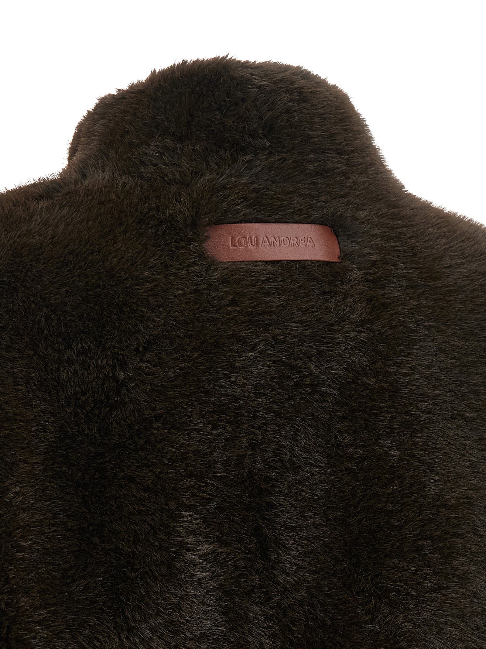 LOU ANDREA Faux Fur Vest Brown