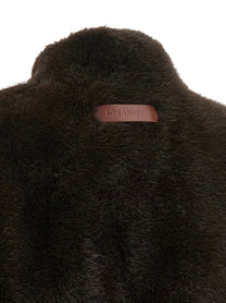 LOU ANDREA Faux Fur Vest Brown