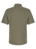 Brunello Cucinelli Faux Layering Polo Shirt Green, view 2