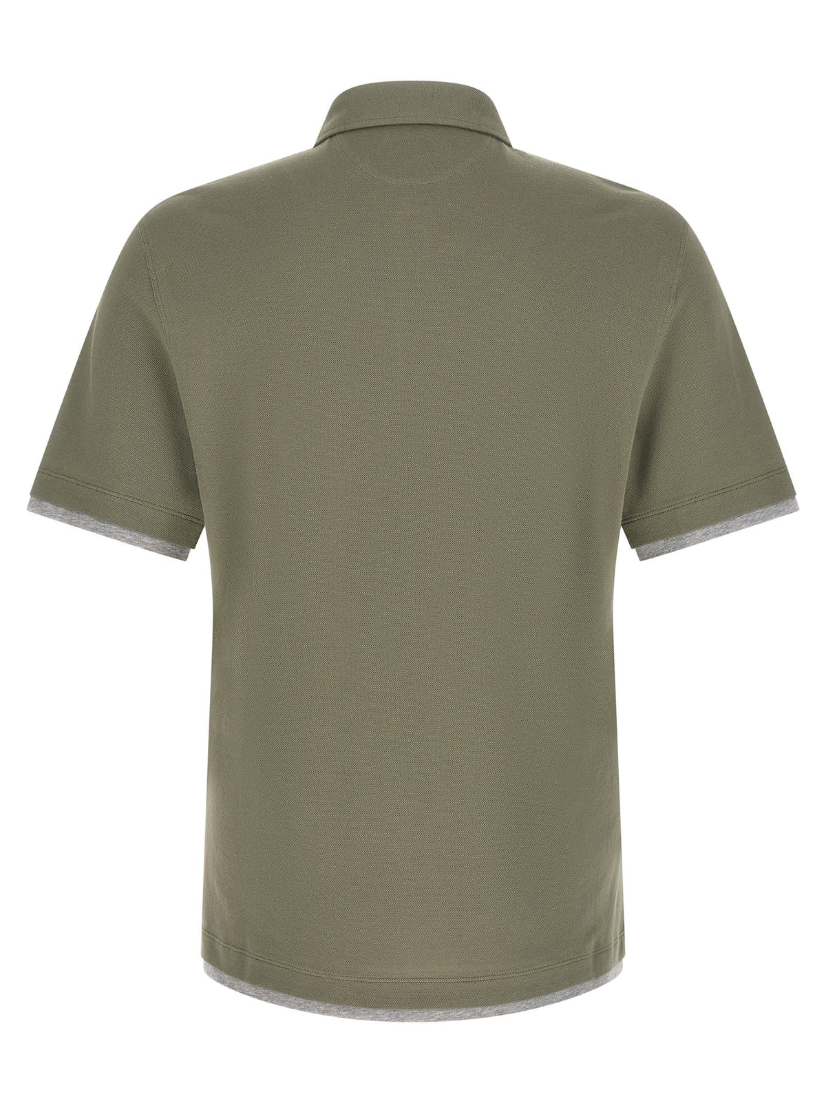 Brunello Cucinelli Faux Layering Polo Shirt Green, view 2