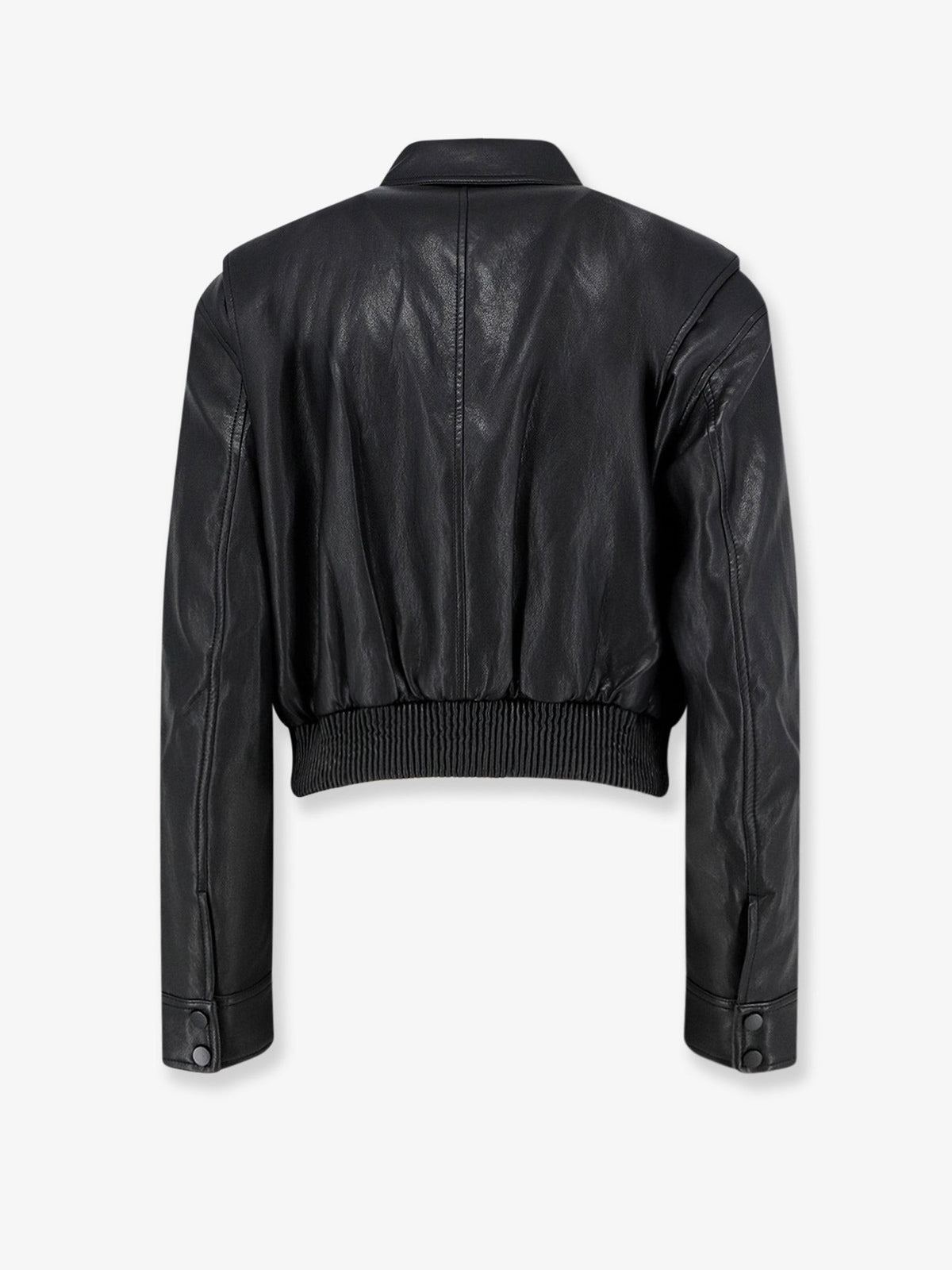 The Frankie Shop Women's Faux Leather Jacket Black, view 2