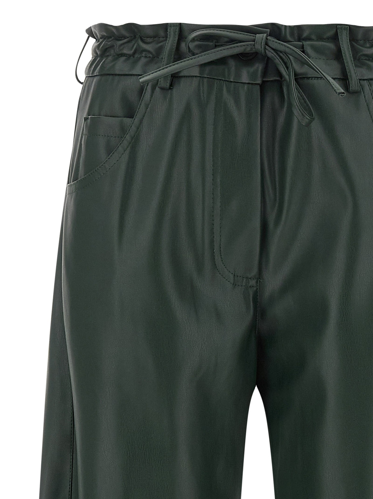 Nude Lucy Faux Leather Trousers Green, view 3