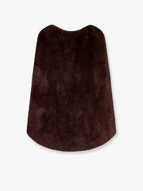 Valentini 1972 Women's Faux Mink Cape Brown, view 2