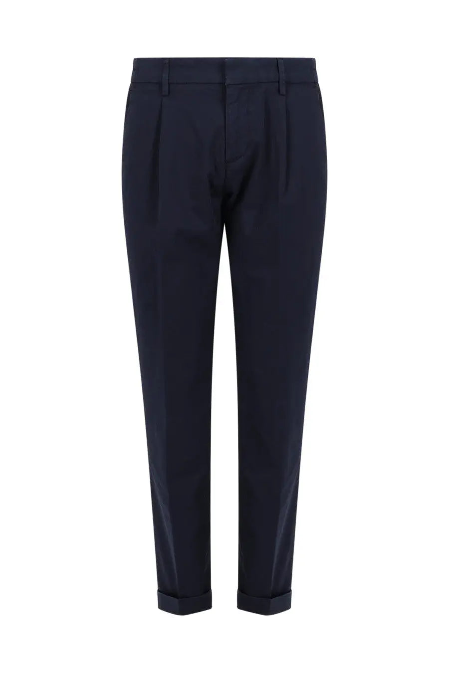 Fay men’s pantalone capri blue navy blue pleated trousers with tailored fit and rolled cuffs