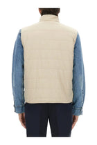 Fay Men's Quilted Vest Beige, view 3