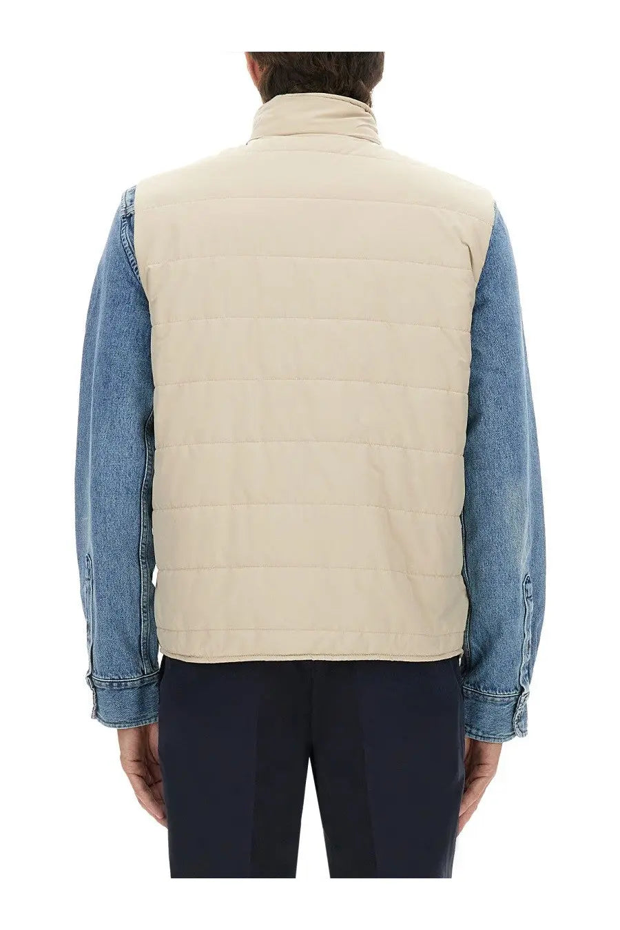 Fay Men's Quilted Vest Beige, view 3
