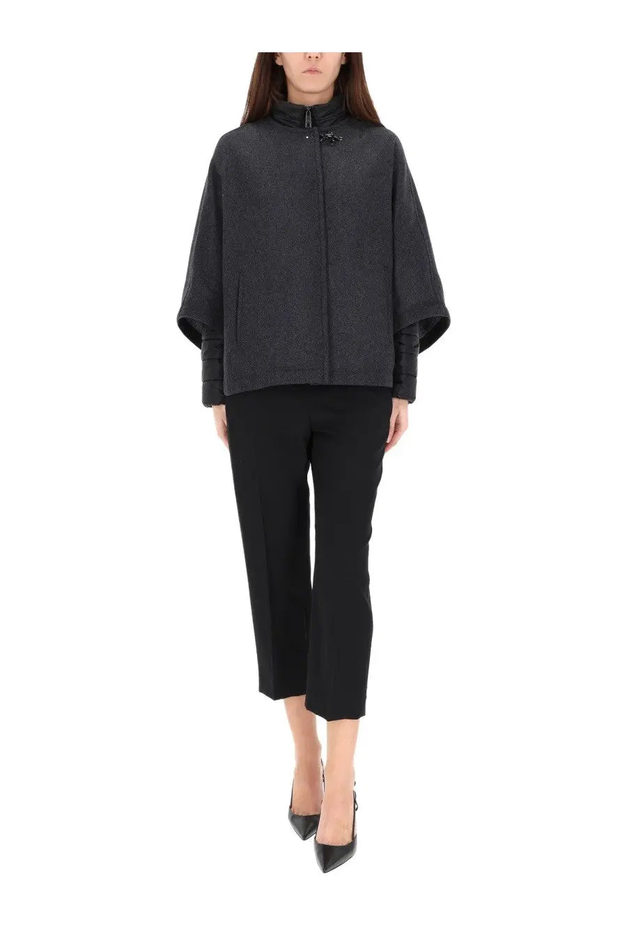 Fay Women's Double Face Cape Grey, view 2