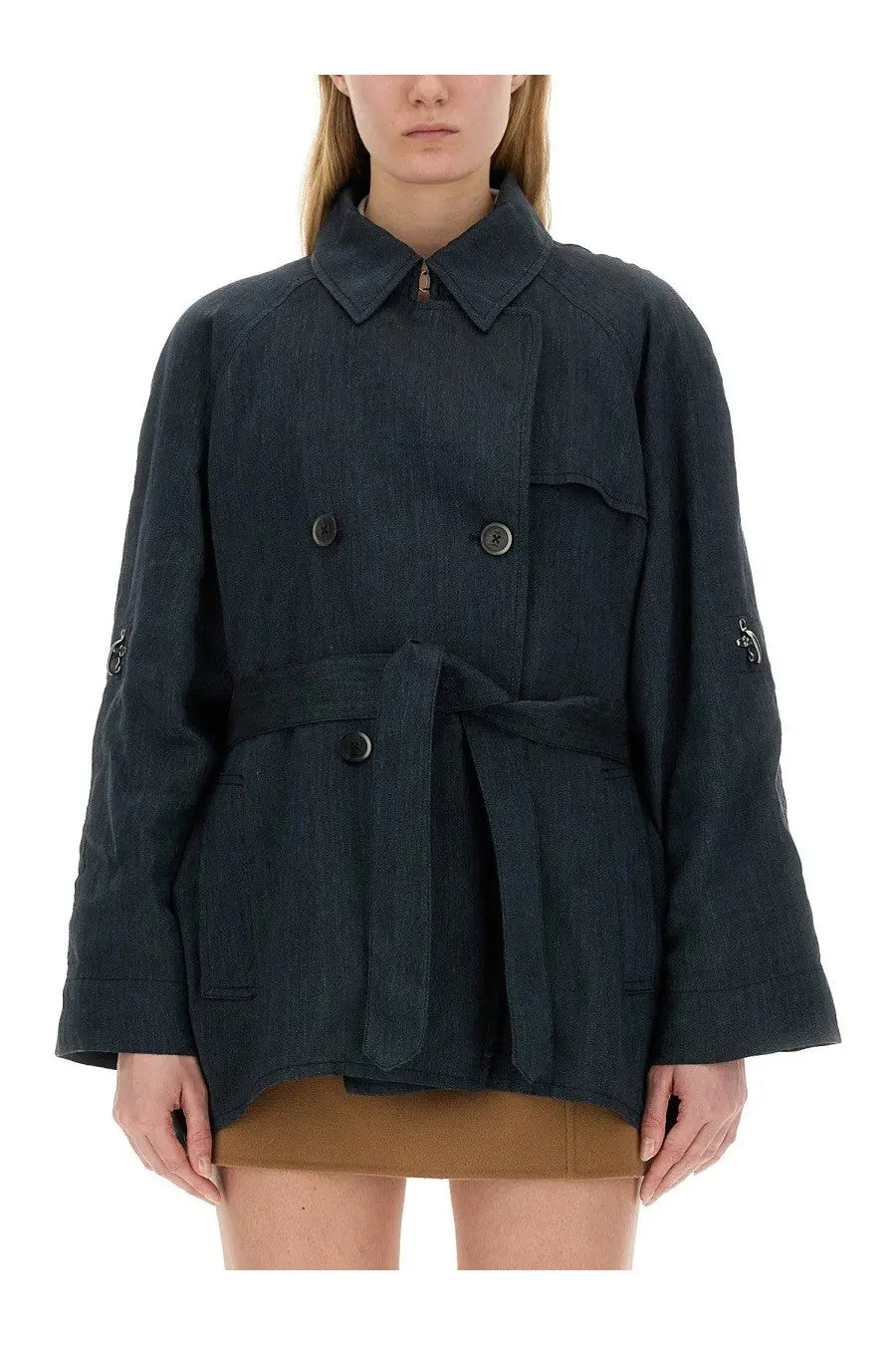 Fay Women's Short Trench Black