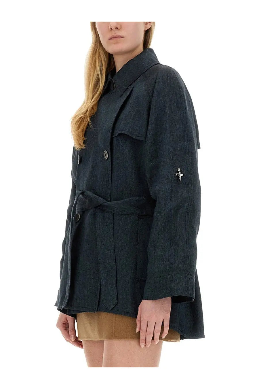 Fay Women's Short Trench Black, view 4