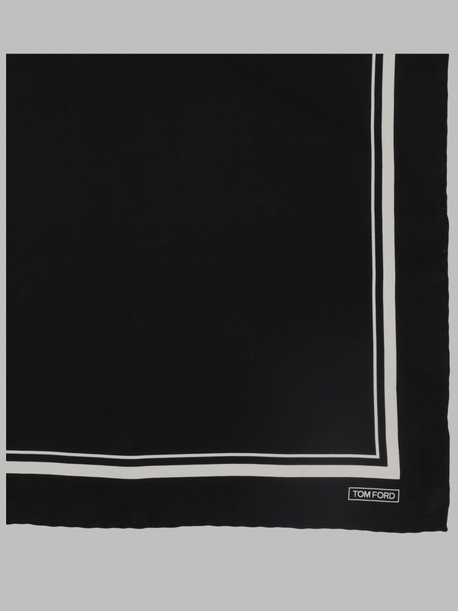 Tom Ford Men's Fazzoletto DA Taschino Con Bordo Tono SU Tono Black