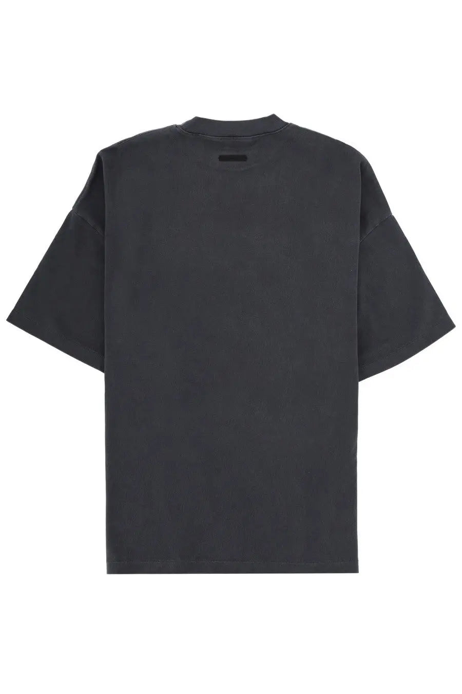 Black oversized Fear of God Essentials men’s training t-shirt with minimalist design and subtle ribbed neckline