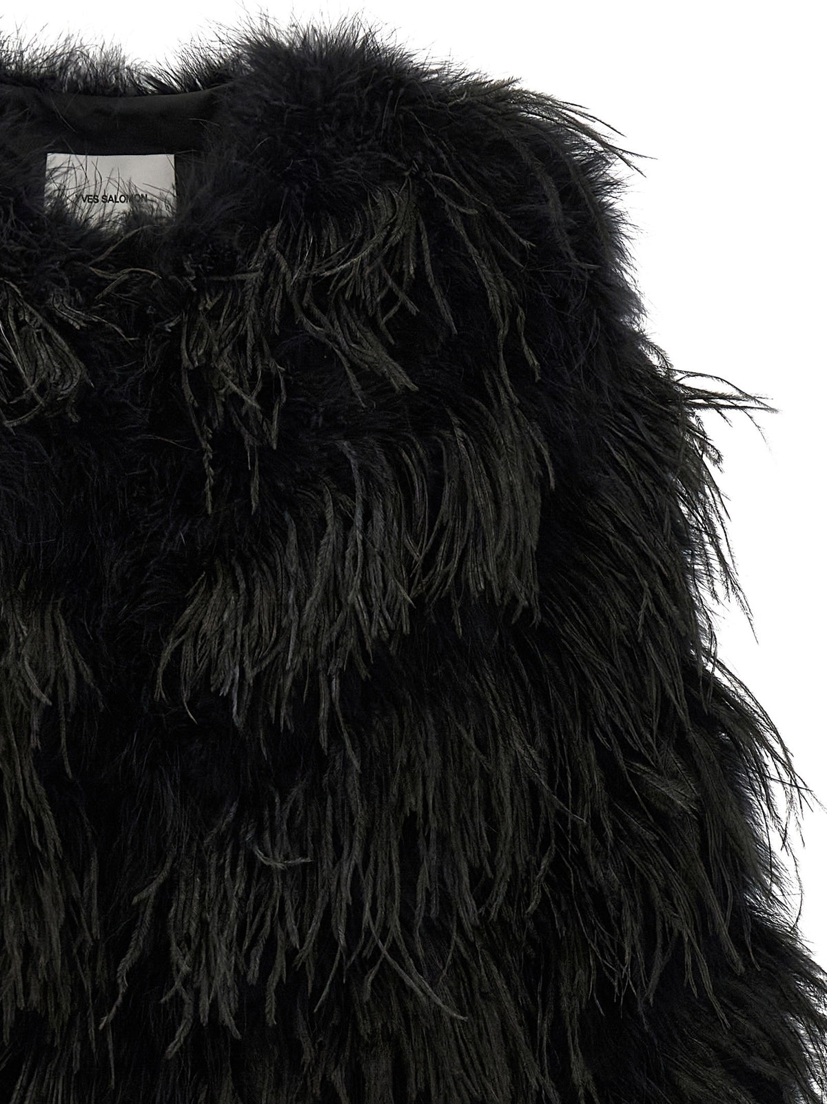 Yves Salomon Feather Caban Black, view 3