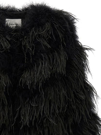 Yves Salomon Feather Caban Black, view 3