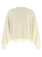 Alberta Ferretti Feather Cropped Sweater White, view 2