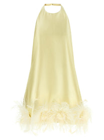 self-portrait Feather Dress Yellow