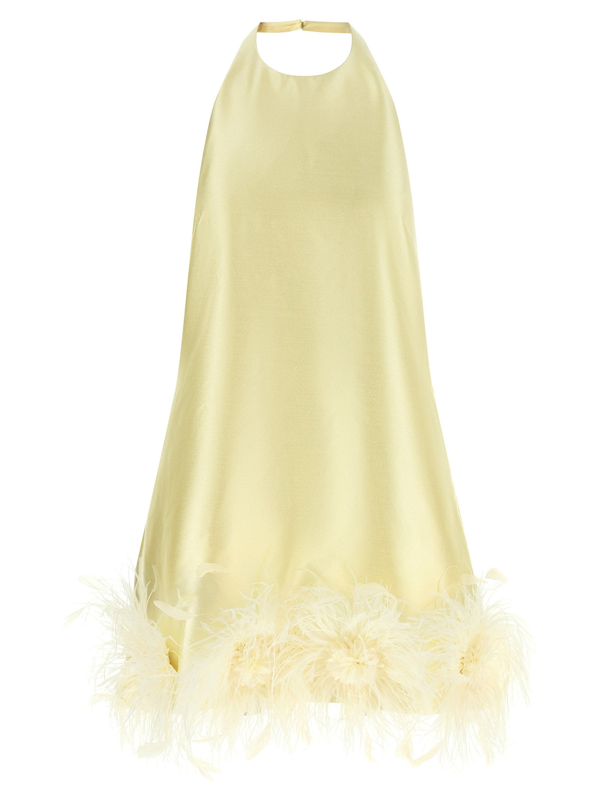 self-portrait Feather Dress Yellow