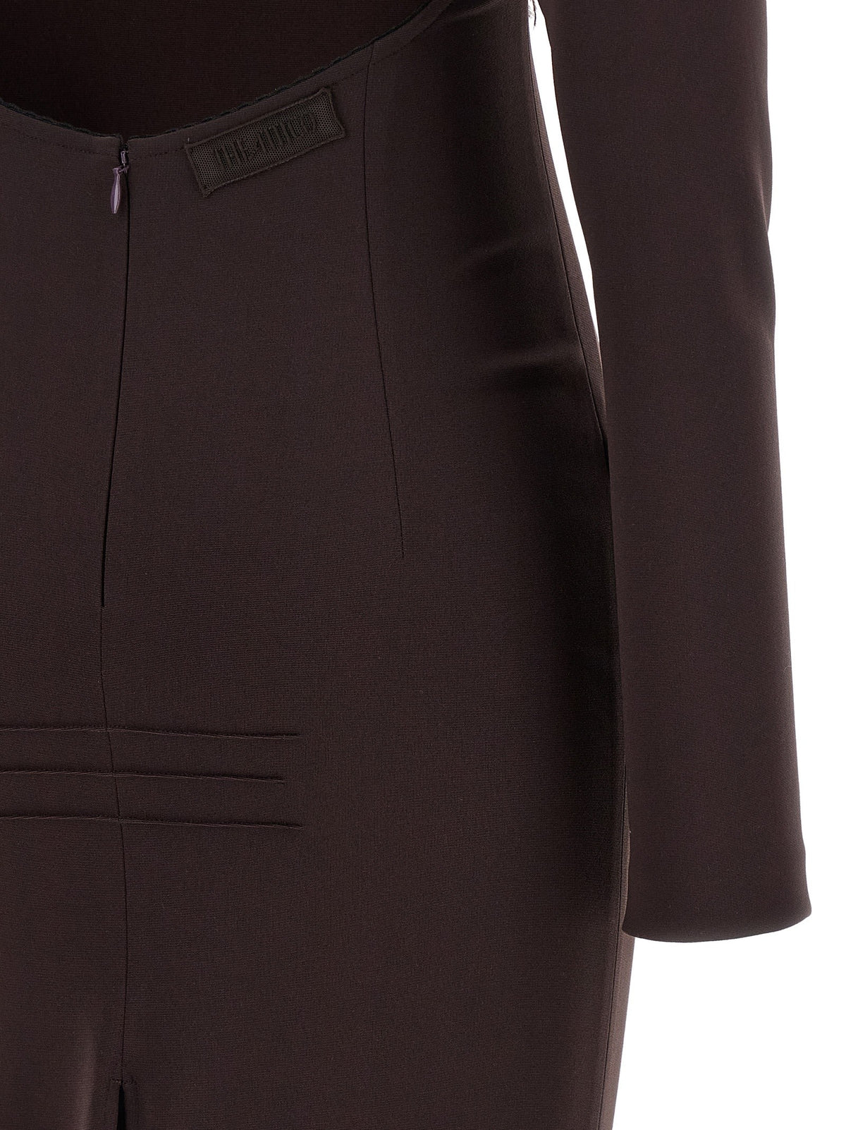 The Attico Feather Dress Brown, view 4