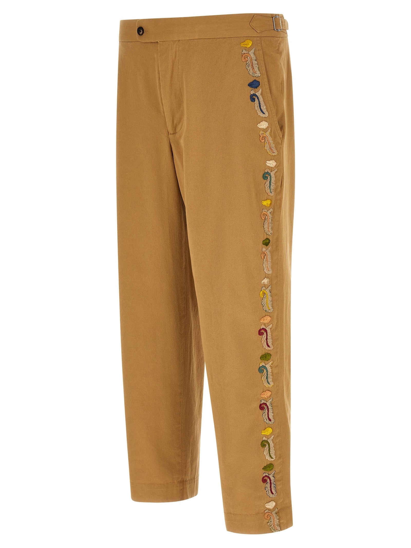 Bode Feather Runner Pants Beige