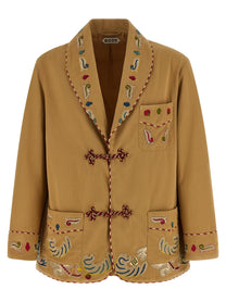 BODE Feather Runner Smoking Blazer Beige