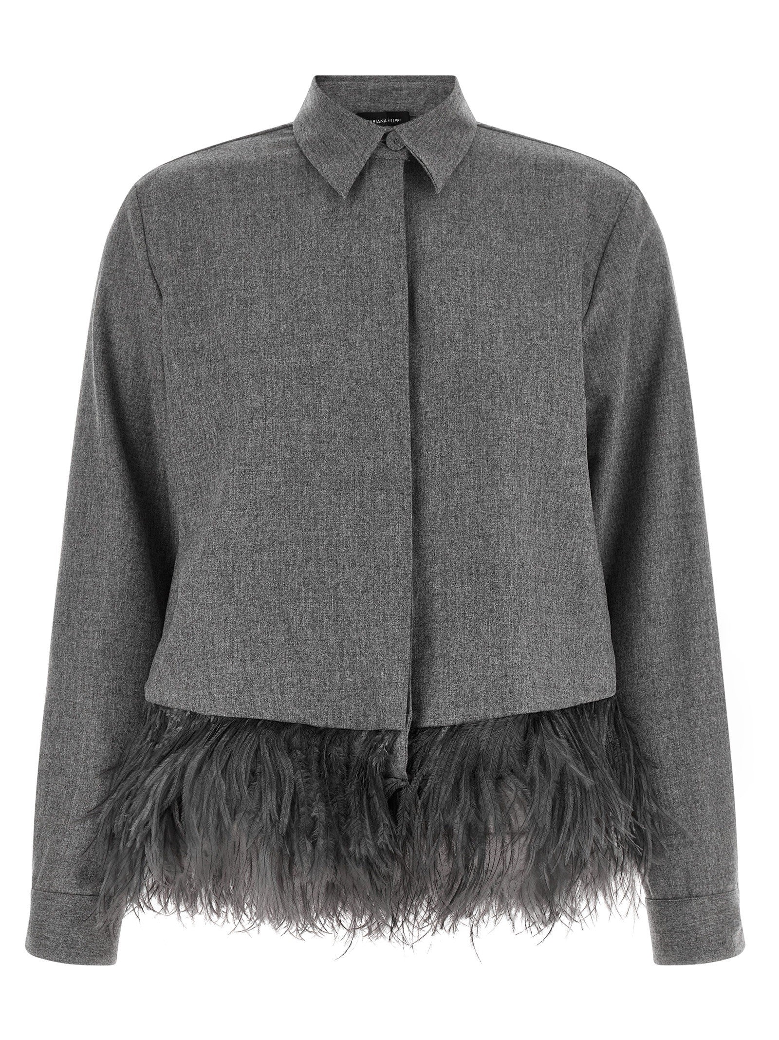 Fabiana Filippi Feather Shirt Grey