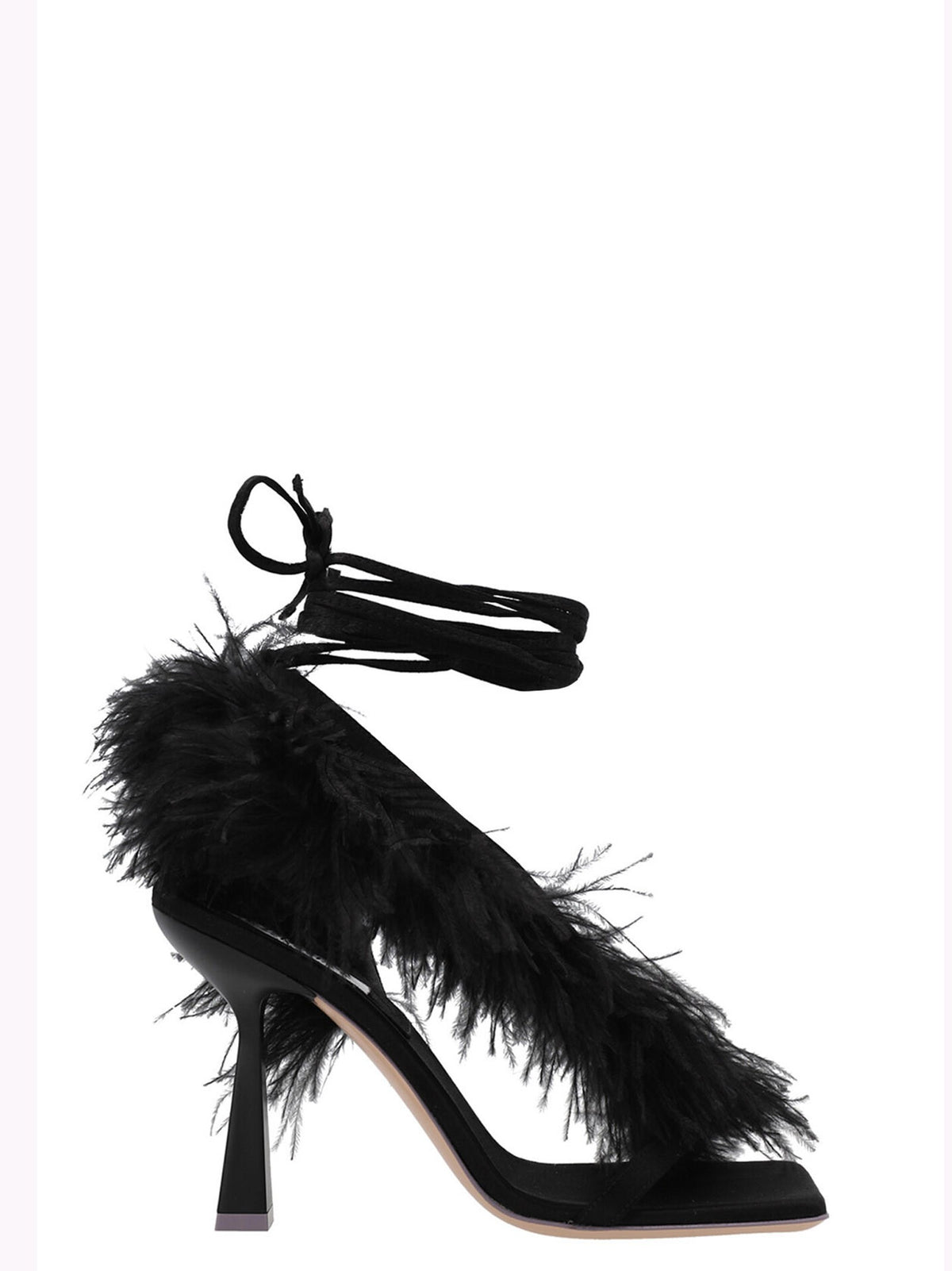 Sebastian Milano Feather Wrap Sandals Black
