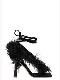 Sebastian Milano Feather Wrap Sandals Black