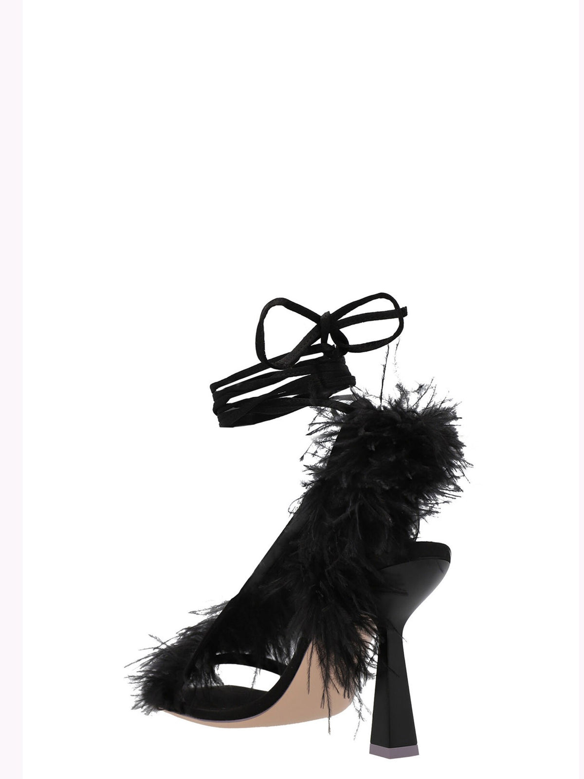 Sebastian Milano Feather Wrap Sandals Black