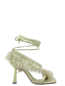 Sebastian Milano Feather Wrap Sandals Green
