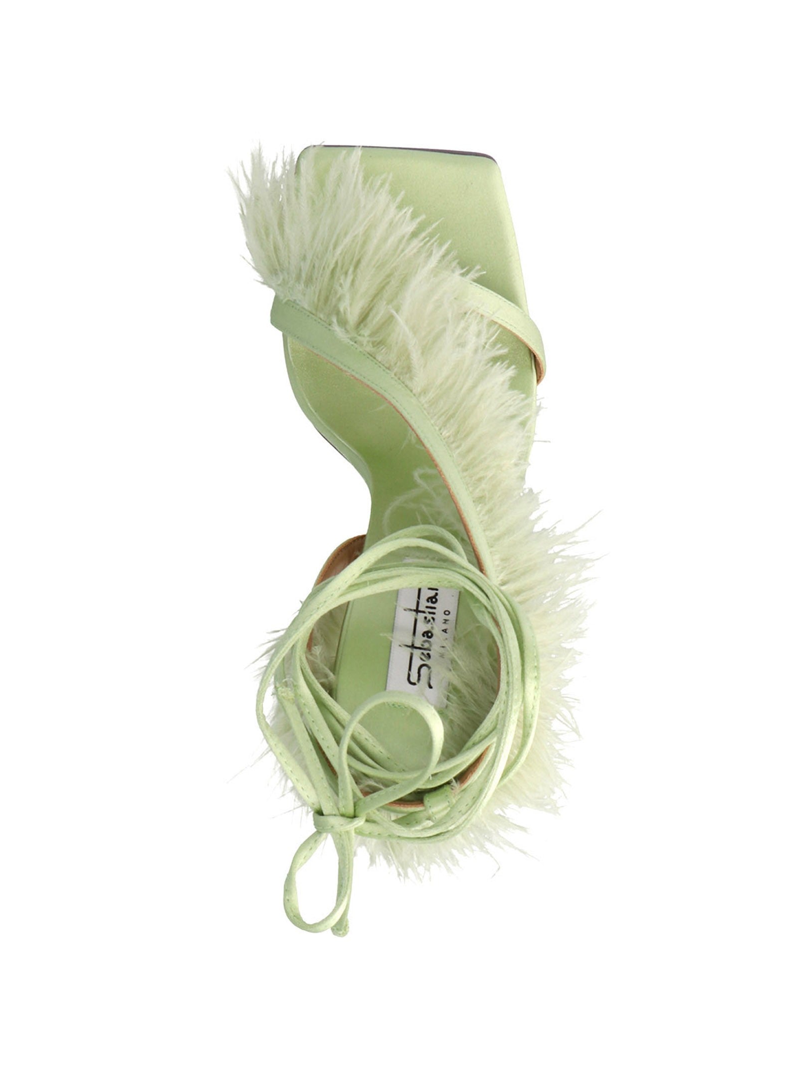 Sebastian Milano Feather Wrap Sandals Green