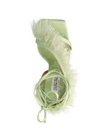 Sebastian Milano Feather Wrap Sandals Green