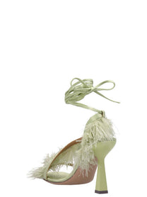 Sebastian Milano Feather Wrap Sandals Green