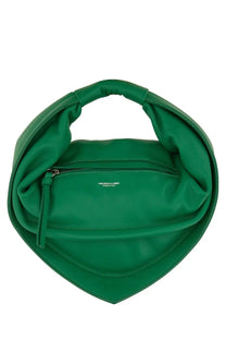 Federico Cina women’s midi cupcake bag green with vibrant emerald green color and twisted handle design
