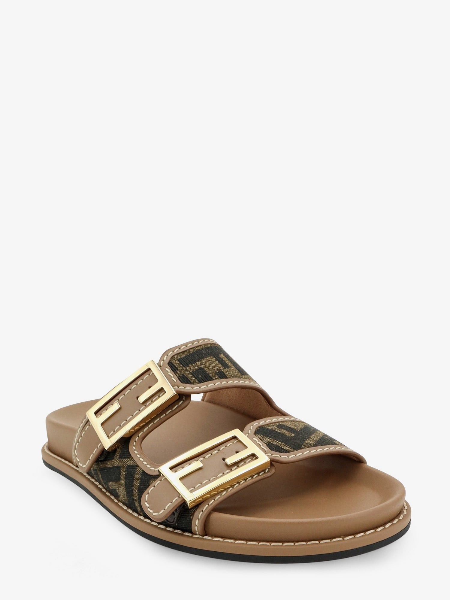 Fendi Women's Feel FF Fabric Sandals Black