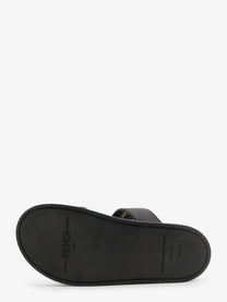 Fendi Women's Feel FF Fabric Sandals Black