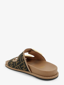 Fendi Women's Feel FF Fabric Sandals Black