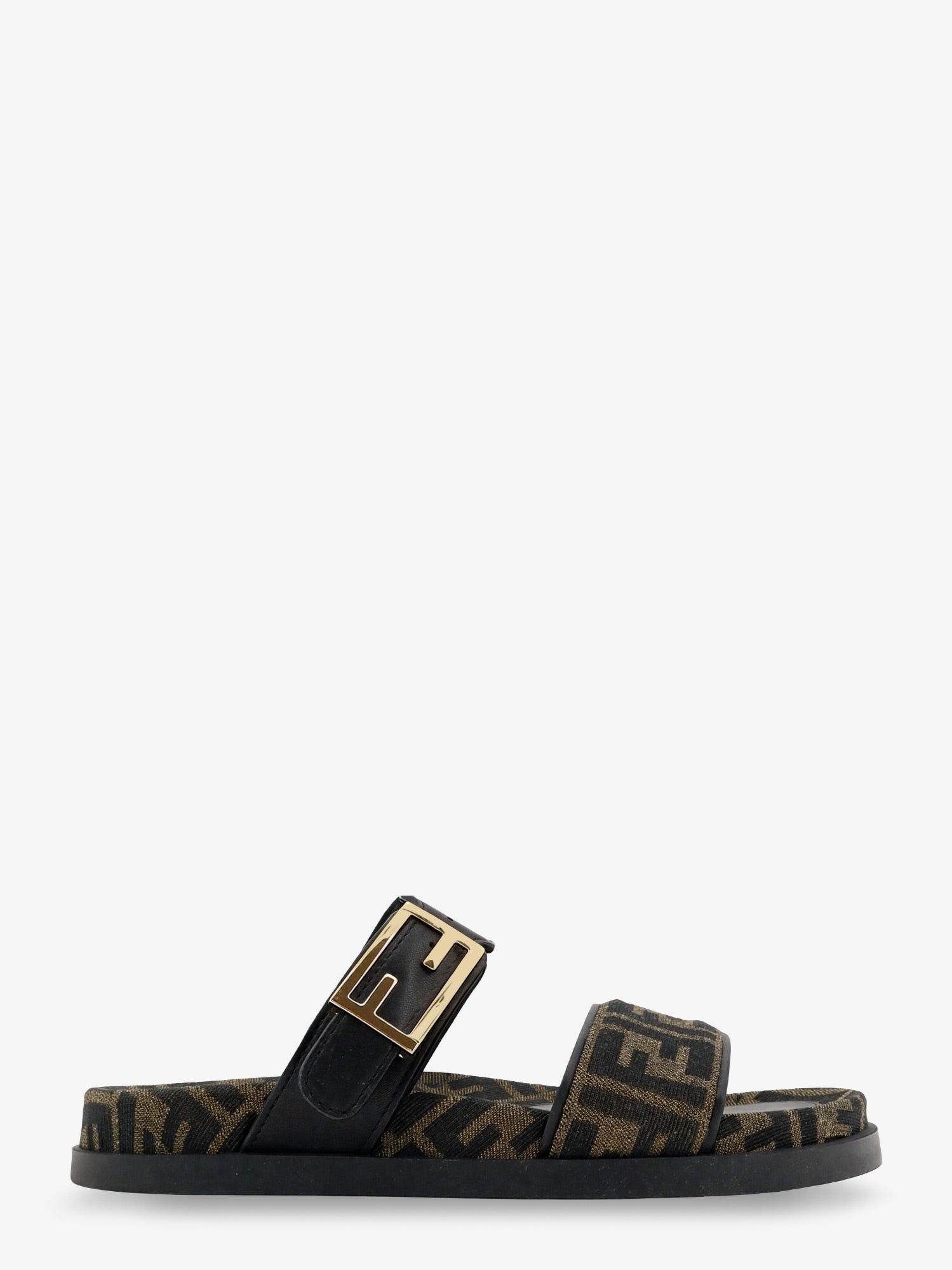 Fendi Women's Feel FF Fabric Sandals Black