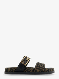 Fendi Women's Feel FF Fabric Sandals Black