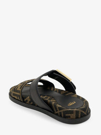 Fendi Women's Feel FF Fabric Sandals Black