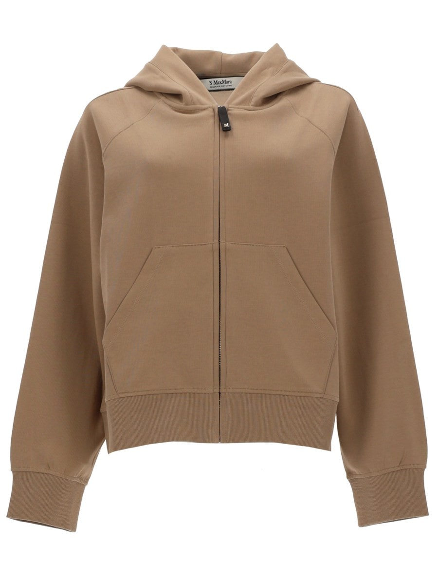 S MAX MARA Women's Felpa Alma Con Zip Cappuccio Beige