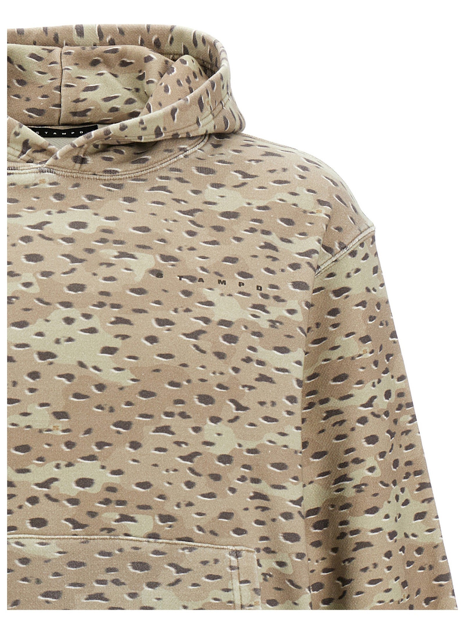 Stampd Felpa Con Cappuccio Camo Leopard Beige