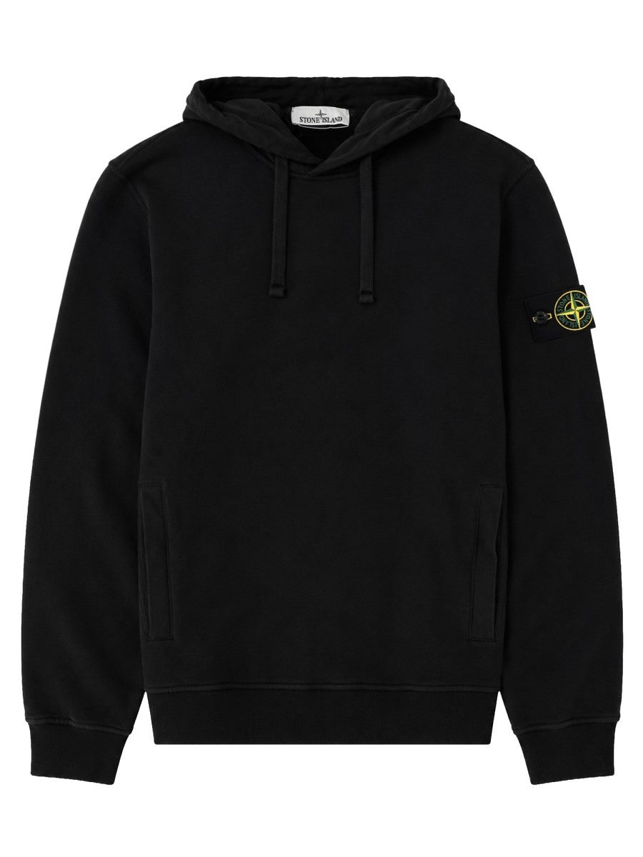 Stone Island Men's Felpa Con Patch Black