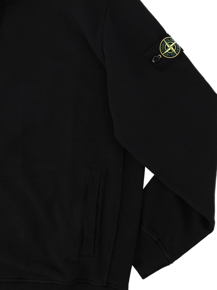 Stone Island Men's Felpa Con Patch Black
